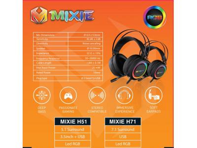 Tai nghe máy tính MIXIE H51 - Âm thanh 5.1 - bảo hành 12 tháng.