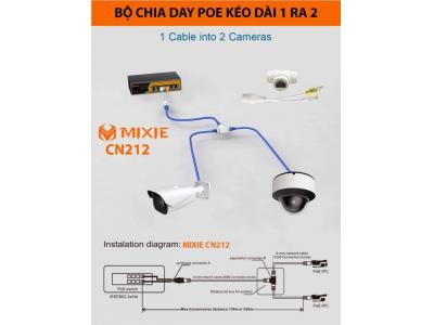 BỘ CHIA DÂY PoE KÉO DÀI 1 RA 2 MIXIE CN212