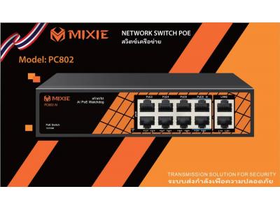 SWITCH POE MIXIE PC-802 BT - 8 cổng LAN POE và 2 cổng Uplink, tốc độ 100Mbs, khoảng cách 250M, Công Nghệ Watchdog, chống sét Thông minh.