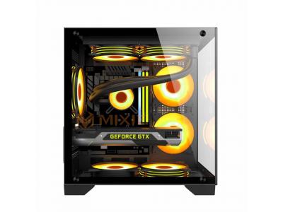 VỎ CASE MÁY TÍNH VĂN PHÒNG/GAMING BỂ CÁ TRONG SUỐT MIXIE NEMO 28 - MÀU ĐEN